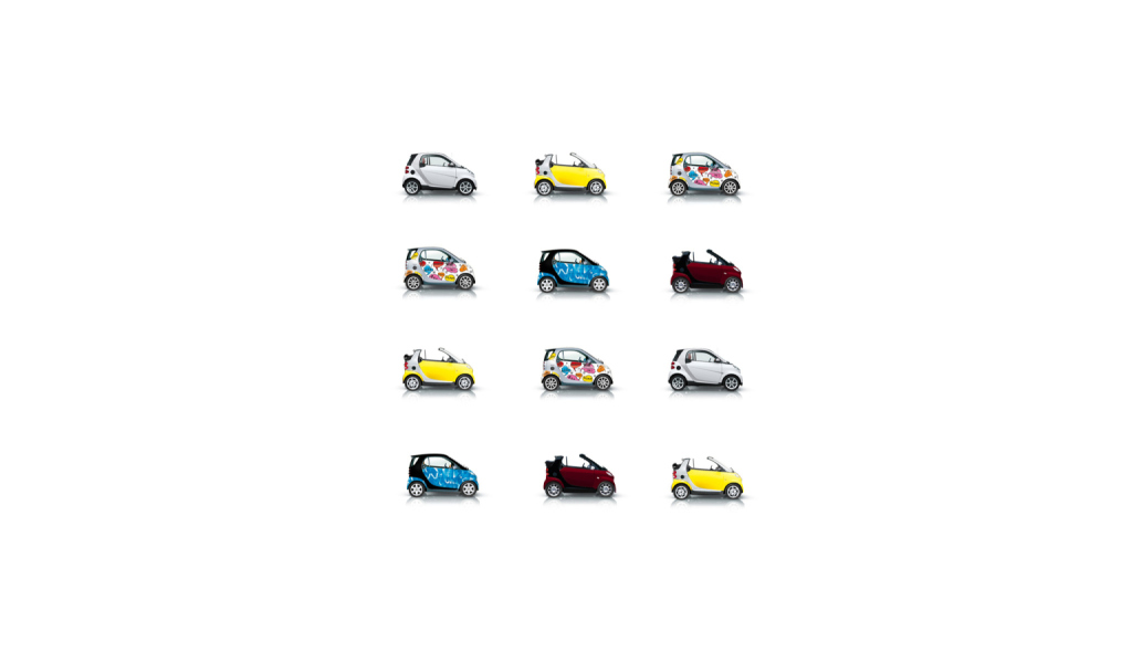Das Mini Smart Cars Wallpaper 1024x600
