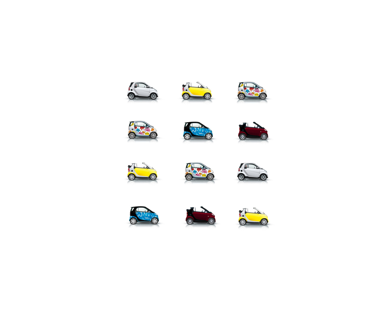 Das Mini Smart Cars Wallpaper 1280x1024