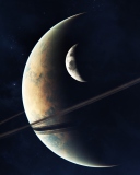 Das Planets In Space Wallpaper 128x160