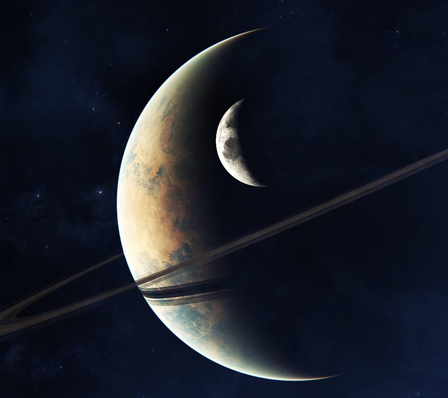 Fondo de pantalla Planets In Space 1440x1280