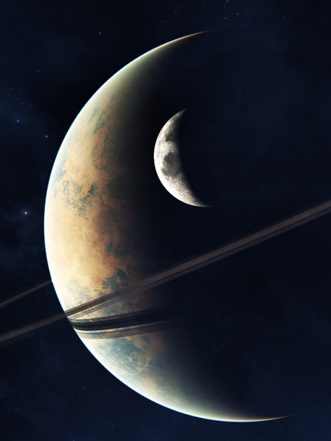 Fondo de pantalla Planets In Space 480x640