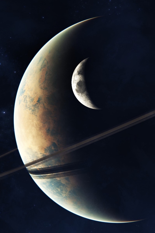 Planets In Space wallpaper 640x960