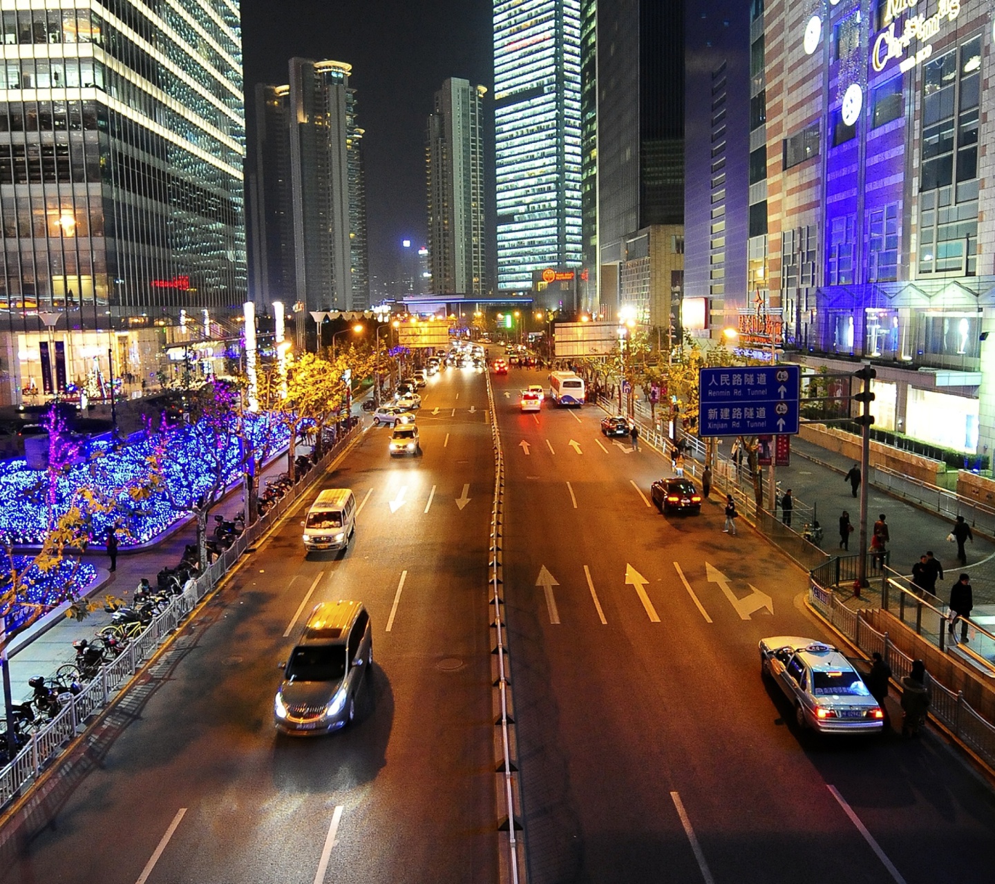 Das China Shanghai Night Wallpaper 1440x1280