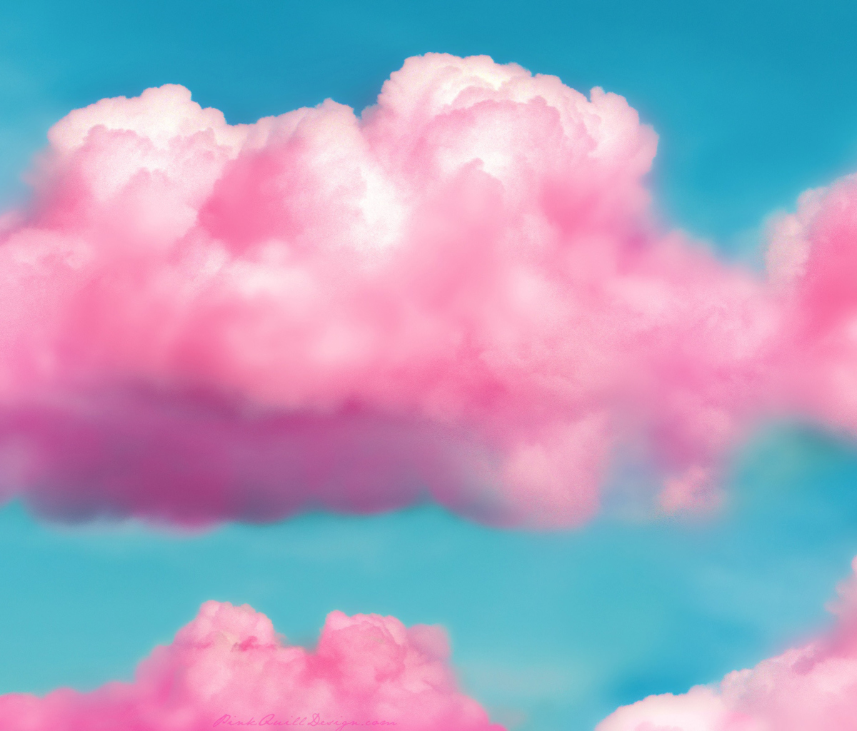 Das Pink Fluffy Clouds Wallpaper 1200x1024