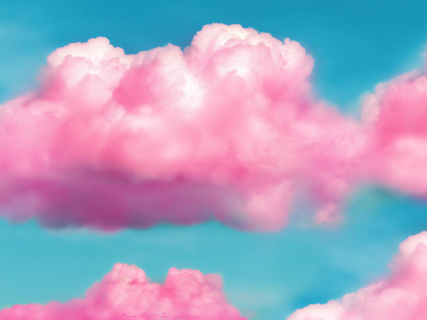 Pink Fluffy Clouds wallpaper 1400x1050