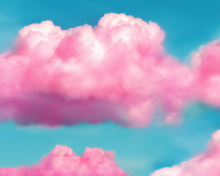 Pink Fluffy Clouds wallpaper 220x176