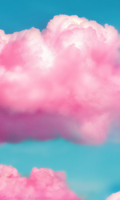 Das Pink Fluffy Clouds Wallpaper 240x400