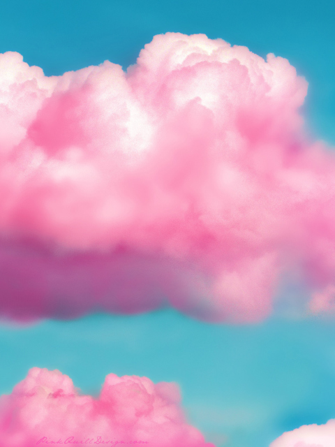Обои Pink Fluffy Clouds 480x640