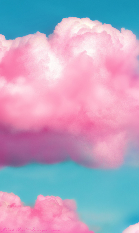 Das Pink Fluffy Clouds Wallpaper 480x800
