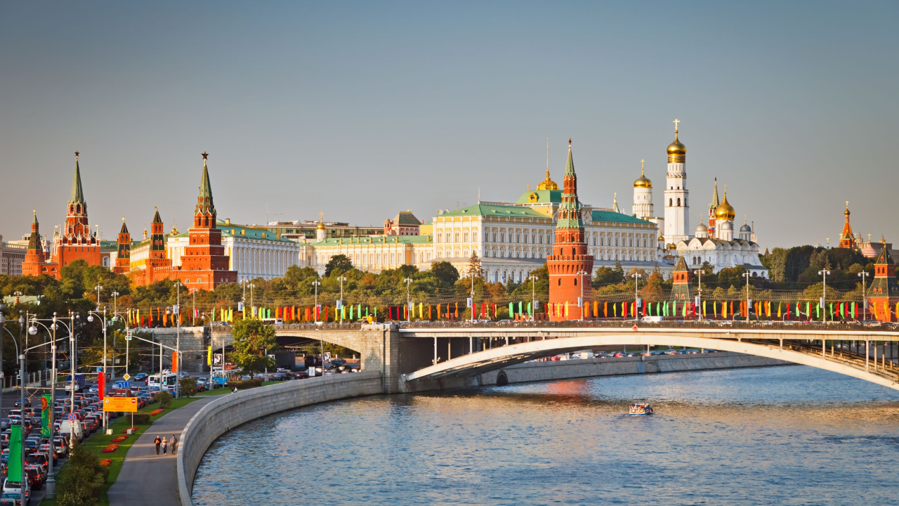 Das Moscow And Moskva River Wallpaper 1280x720