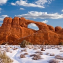 Das Red Canyon And Snow Wallpaper 128x128