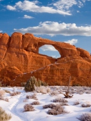 Das Red Canyon And Snow Wallpaper 132x176