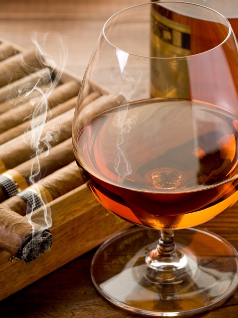 Das Cognac vs Cigars Wallpaper 480x640