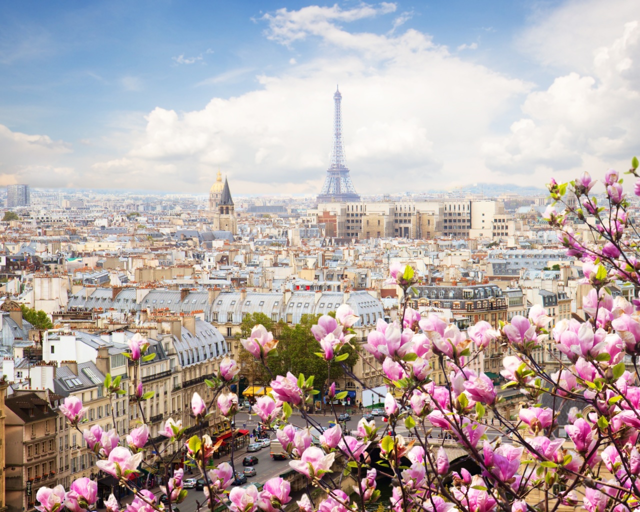 Sfondi Paris Sakura Location for Instagram 1280x1024