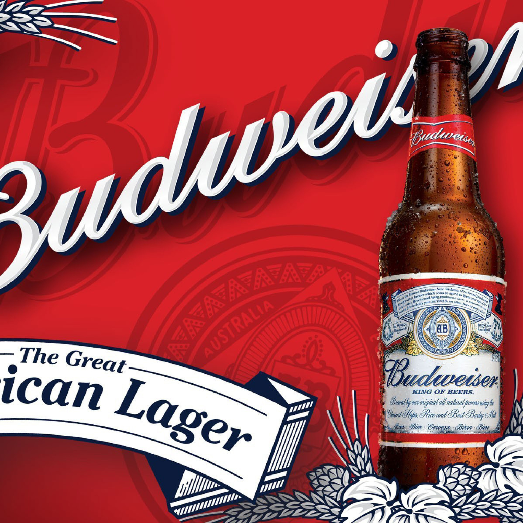 Обои Budweiser Lager Beer Brand 2048x2048
