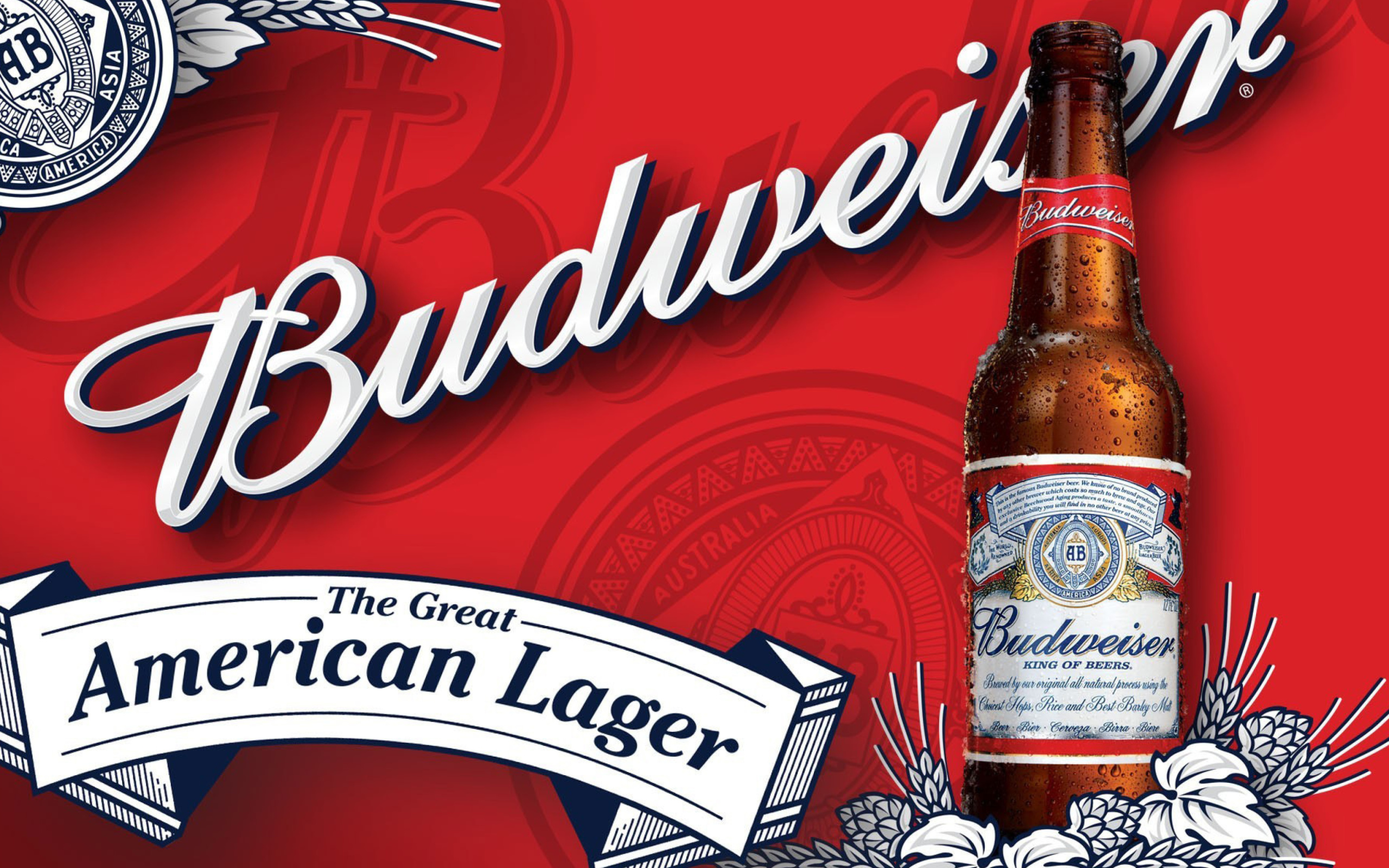 Fondo de pantalla Budweiser Lager Beer Brand 2560x1600