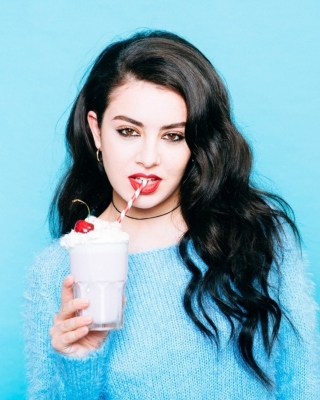 Girl with a milkshake Background for 240x320