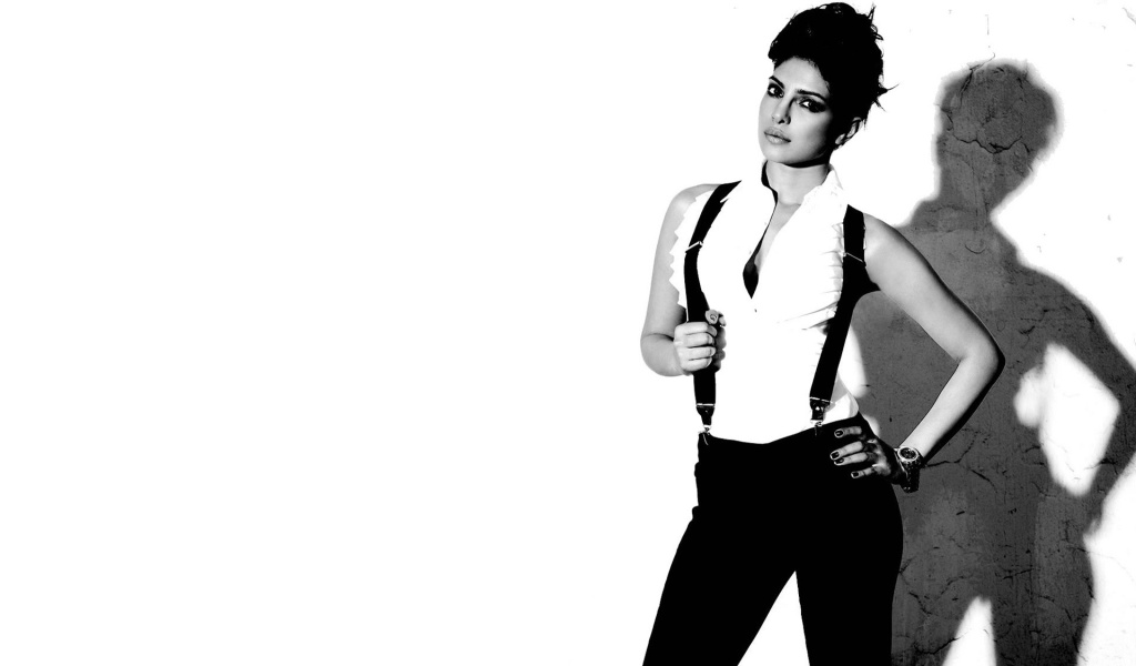 Das Priyanka Chopra Black and White Wallpaper 1024x600