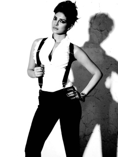 Priyanka Chopra Black and White wallpaper 240x320