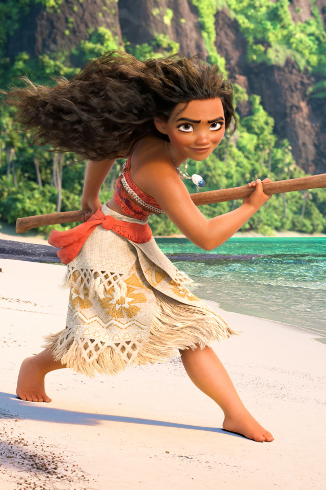 Das Moana 3D Cartoon Wallpaper 640x960