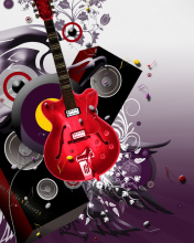 Cool 3D Guitar Abstract screenshot #1 176x220