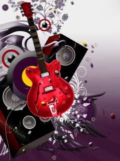 Cool 3D Guitar Abstract screenshot #1 240x320