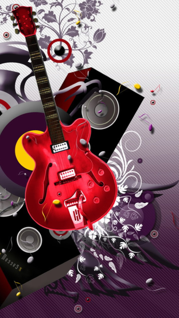 Fondo de pantalla Cool 3D Guitar Abstract 360x640