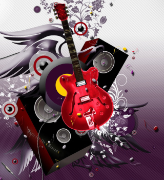 Cool 3D Guitar Abstract Background for iPad 3