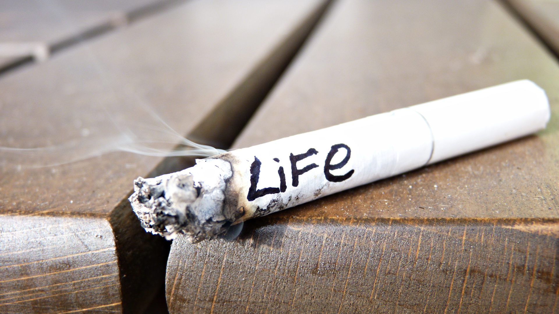 Life burns with cigarette wallpaper 1920x1080