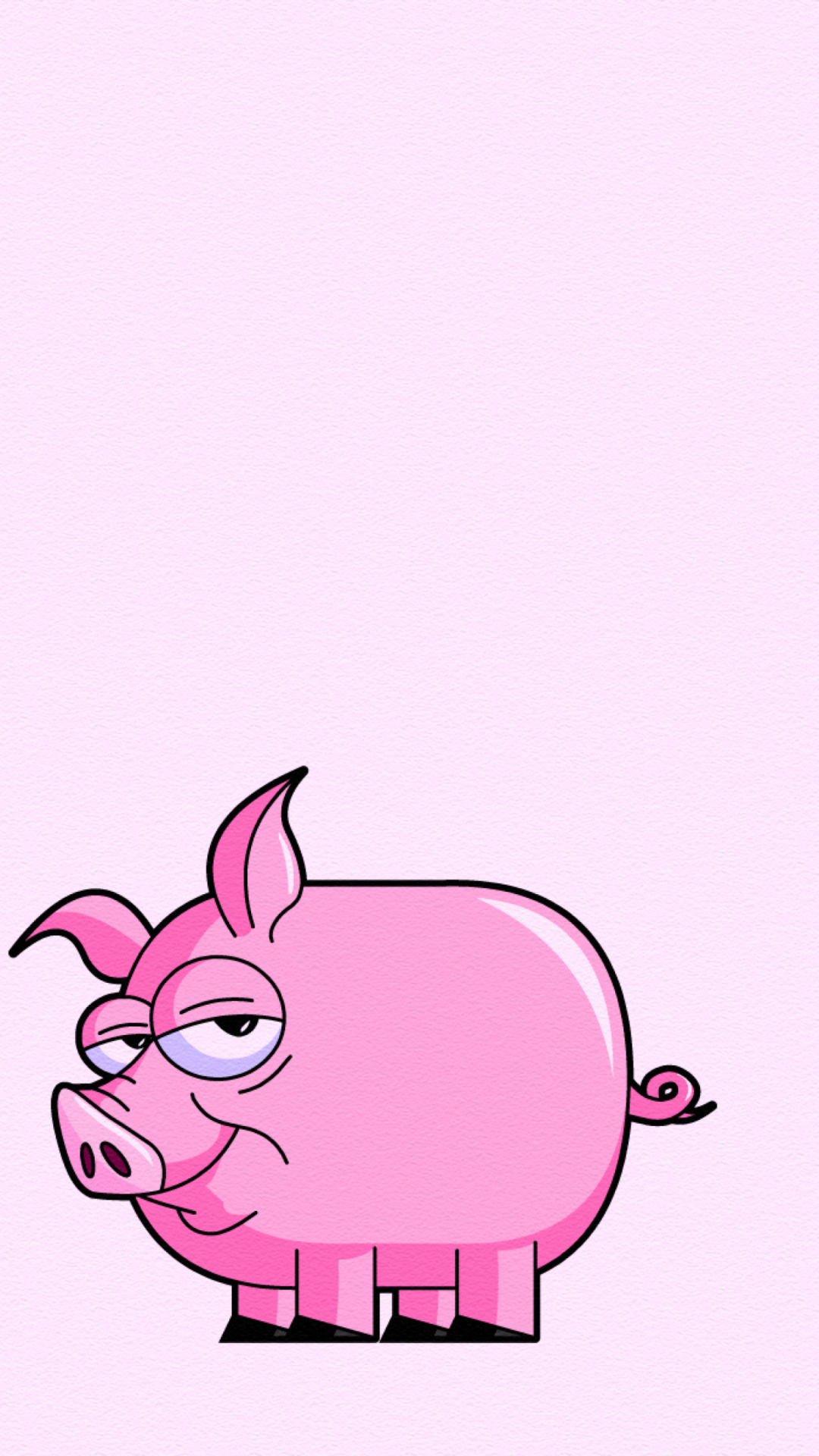 Das Pink Pig Illustration Wallpaper 1080x1920