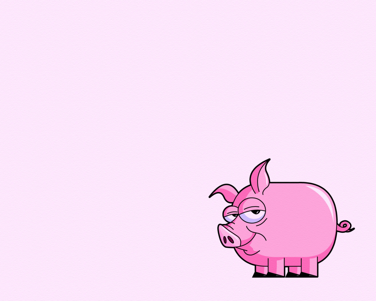 Pink Pig Illustration wallpaper 1280x1024