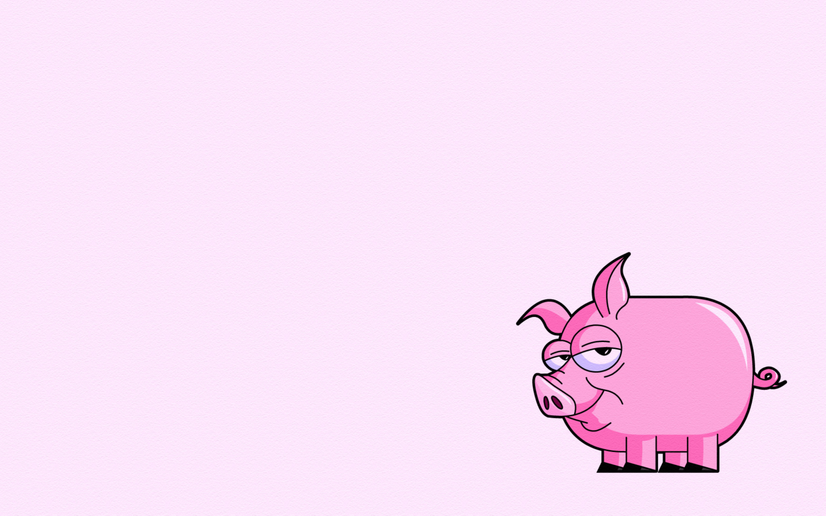 Pink Pig Illustration wallpaper 1680x1050