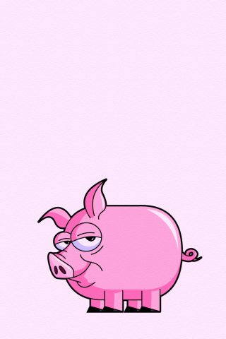 Das Pink Pig Illustration Wallpaper 320x480