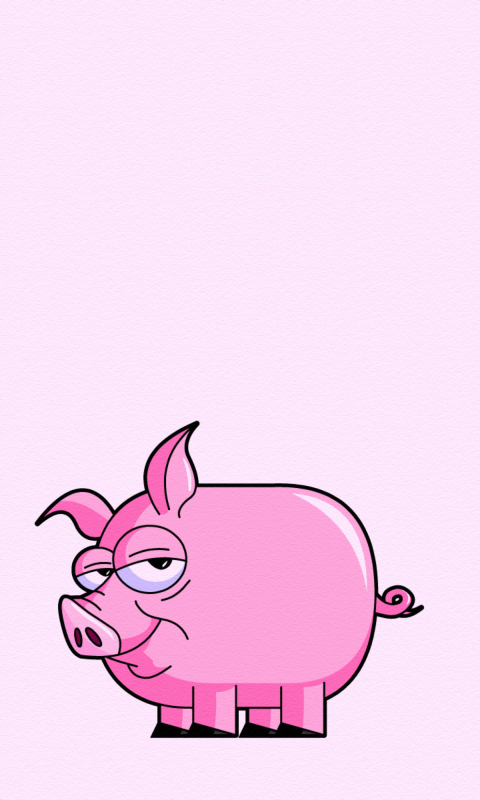 Pink Pig Illustration wallpaper 480x800