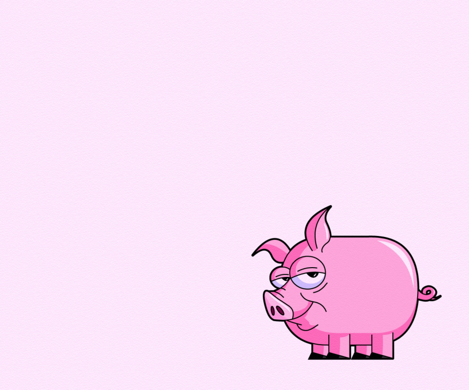 Das Pink Pig Illustration Wallpaper 960x800