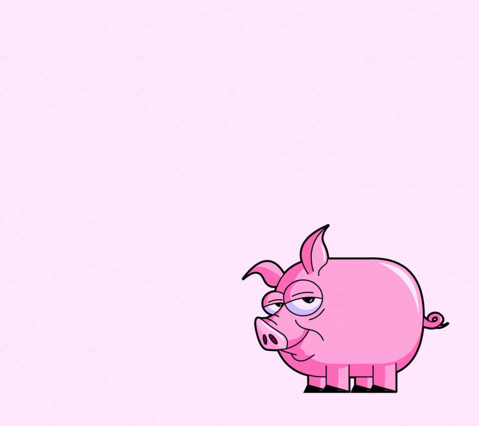 Das Pink Pig Illustration Wallpaper 960x854