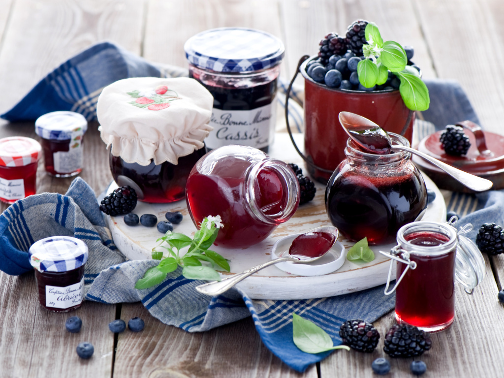 Sfondi Blueberries and Blackberries Jam 1024x768