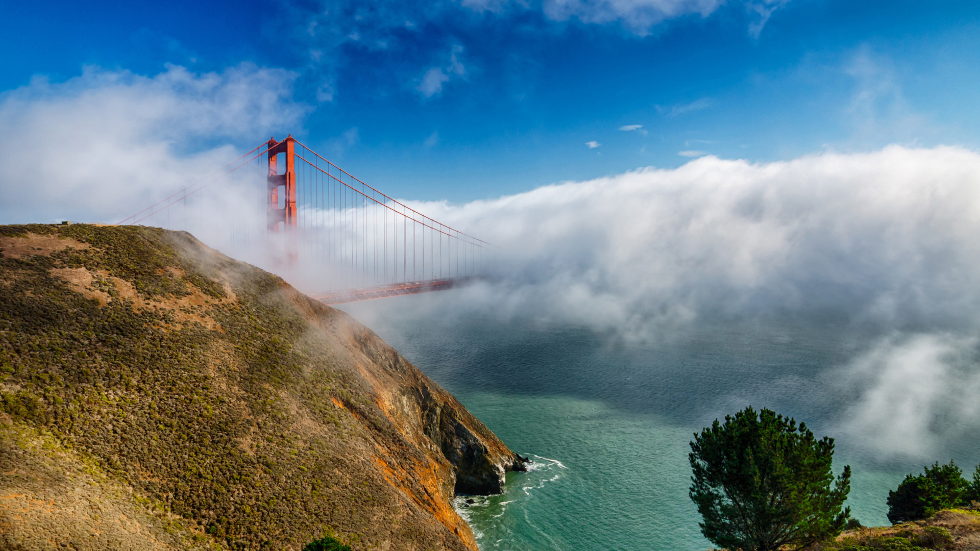 Обои California San Francisco Golden Gate 1920x1080