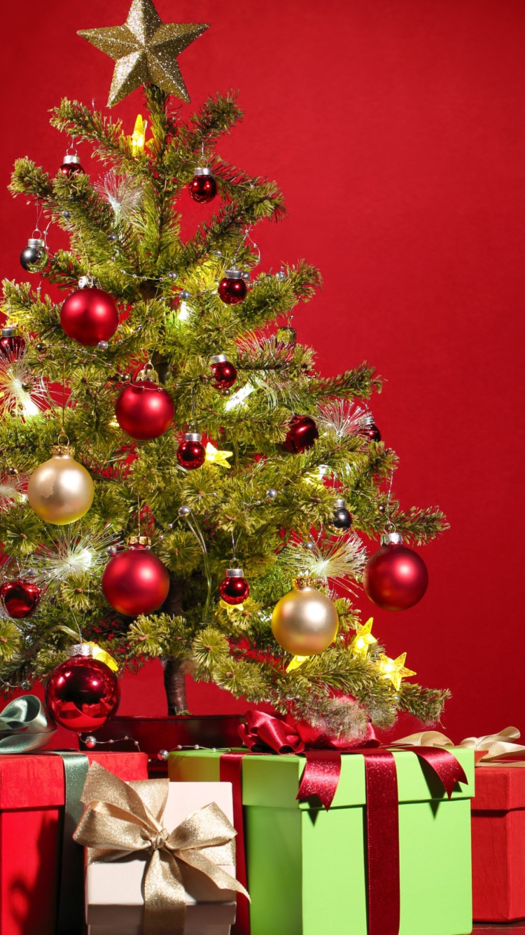 Das Christmas Tree Wallpaper 750x1334
