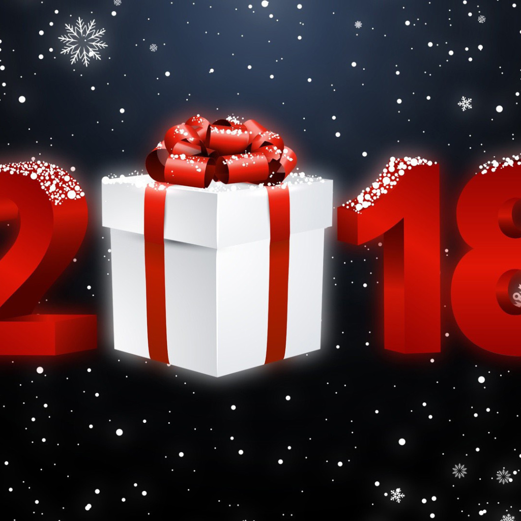 Das New Year 2018 Greetings Card Wallpaper 1024x1024