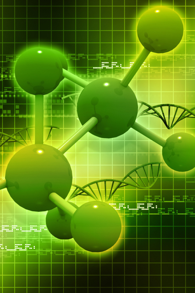 Metallic Green Molecules screenshot #1 640x960