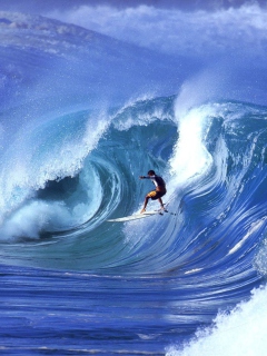 Das Water Waves Surfing Wallpaper 240x320