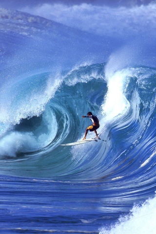 Fondo de pantalla Water Waves Surfing 320x480