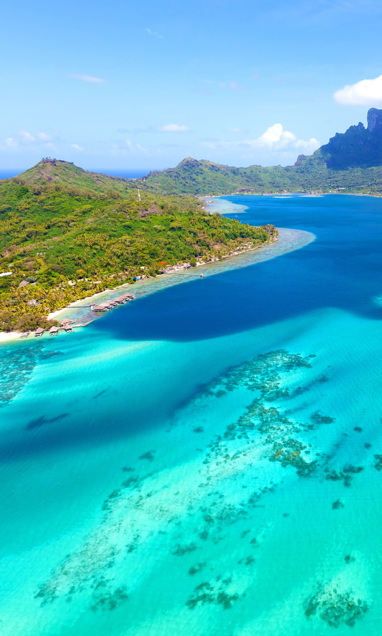 Обои Colombier Beach on Tropical Island St Barth 768x1280