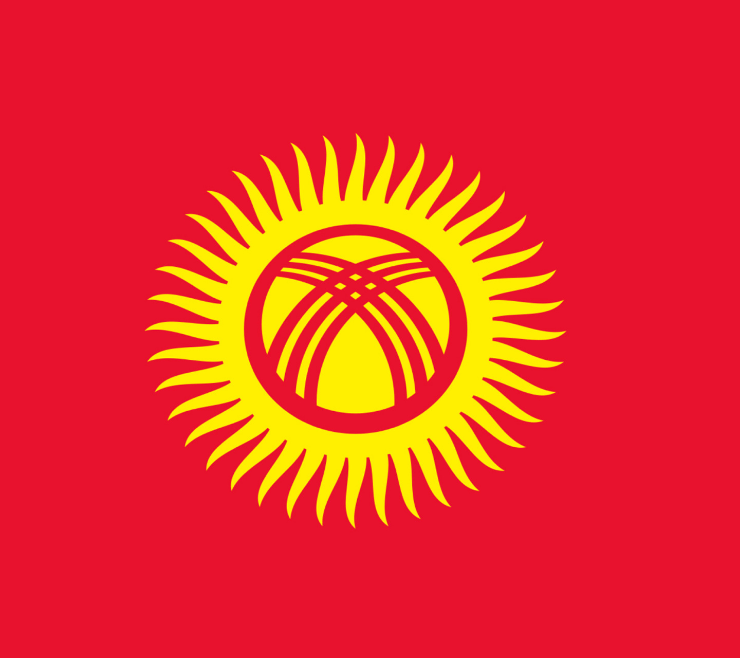 Обои Flag of Kyrgyzstan 1440x1280