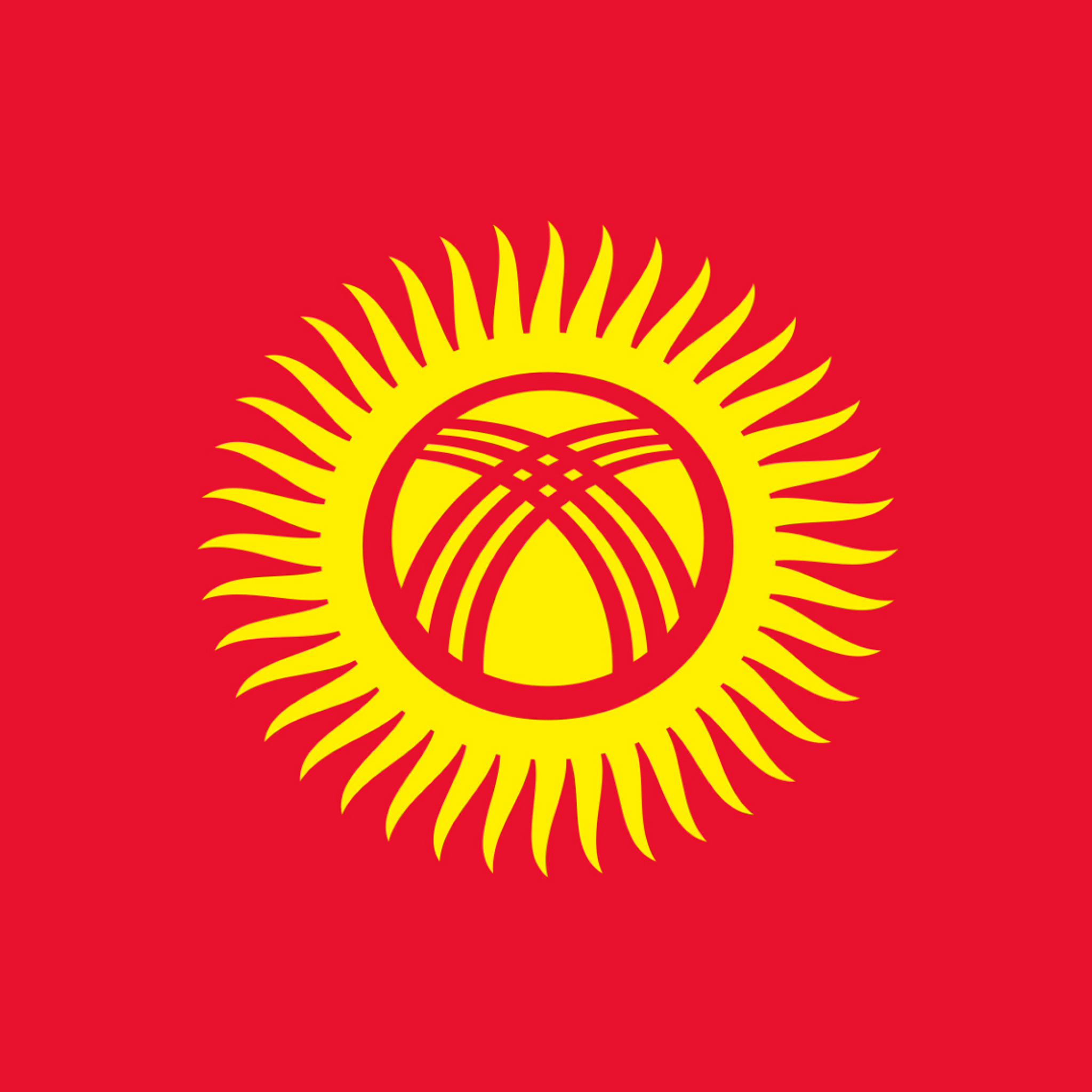 Обои Flag of Kyrgyzstan 2048x2048