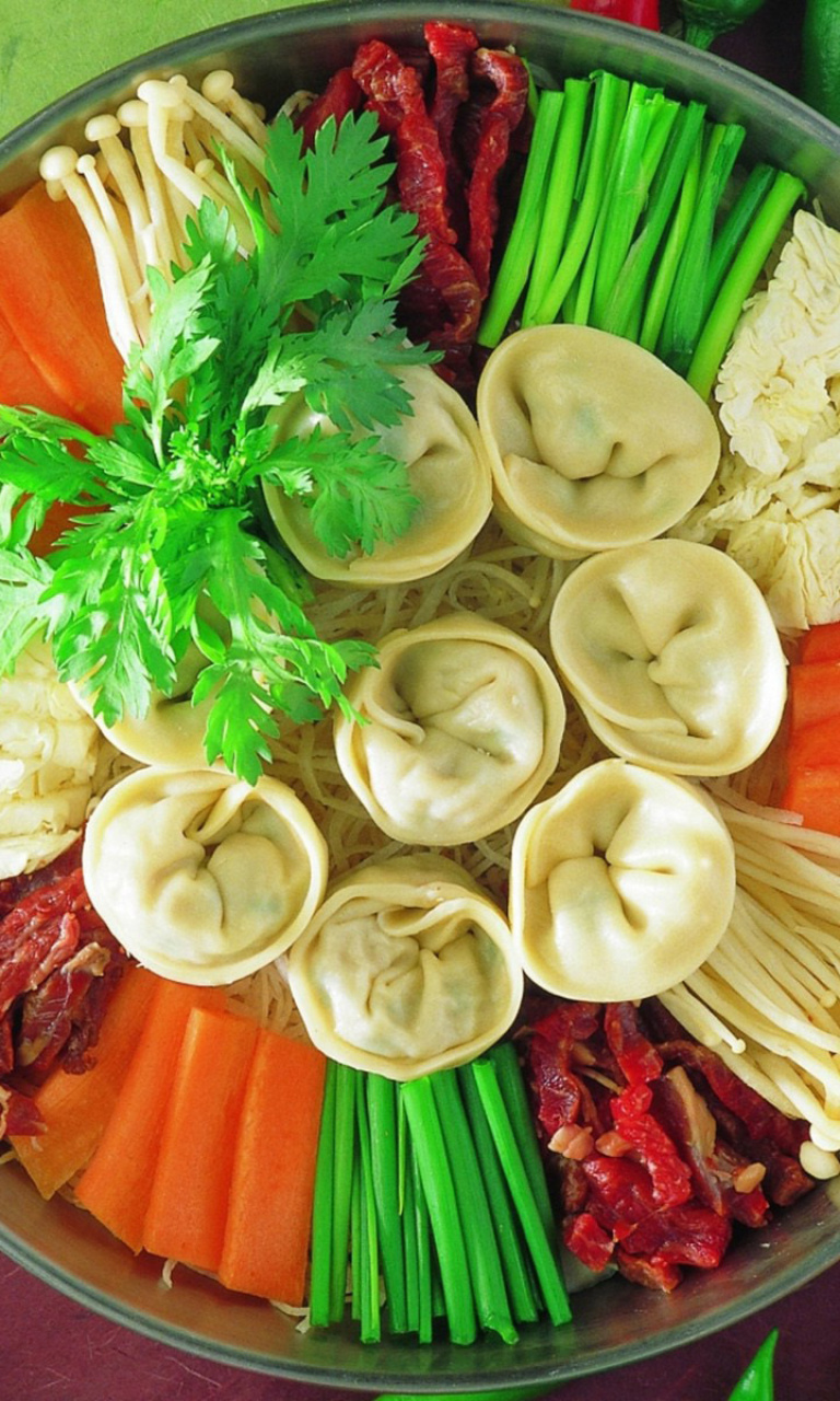 Das Chinese dumplings Wallpaper 768x1280