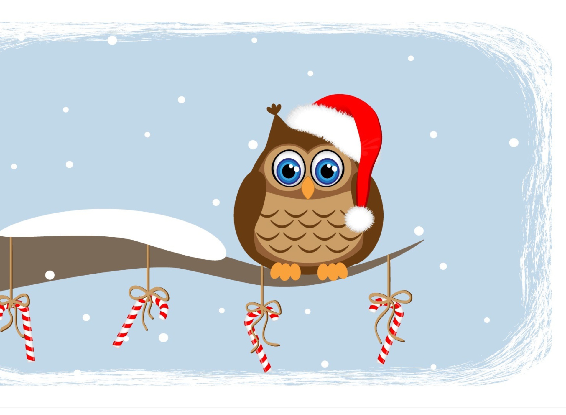 Das Christmas Owl Wallpaper 1920x1408