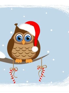 Das Christmas Owl Wallpaper 240x320