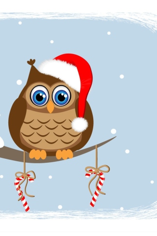 Das Christmas Owl Wallpaper 320x480